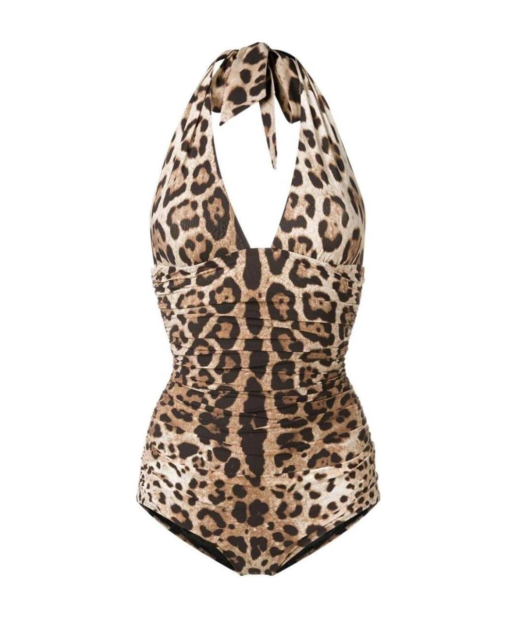 Dolce & Gabbana Leopard-print Halterneck Swimsuit