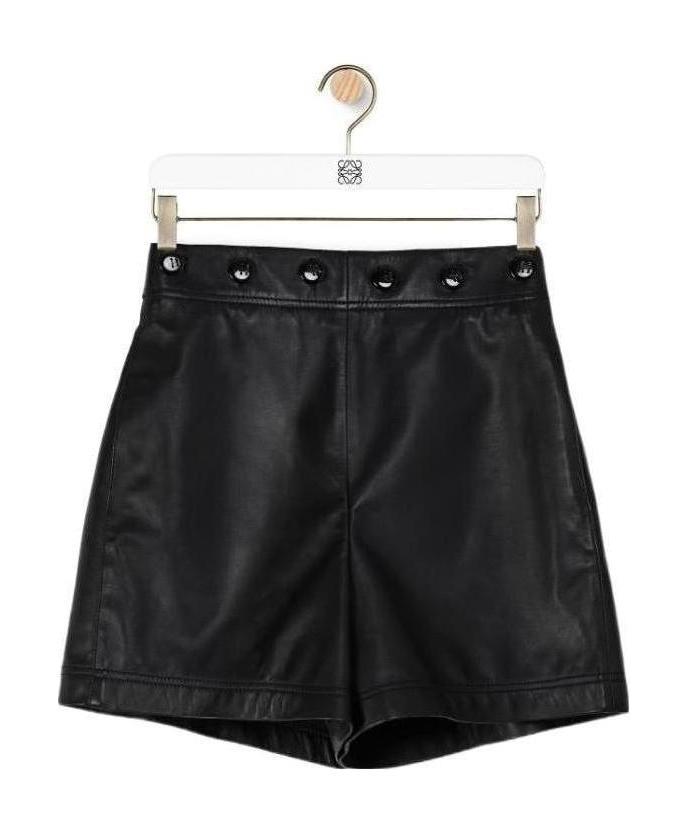 Loewe Leather Shorts In Black