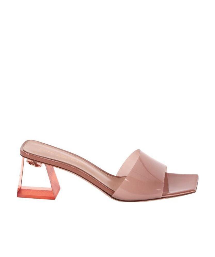 Gianvito Rossi Vernice Block-heel Mules In Pink