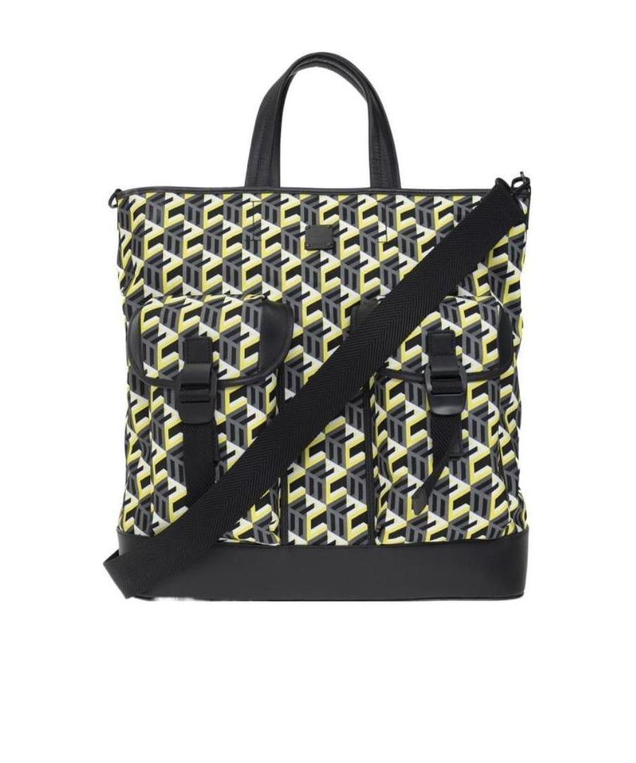 Mcm Large Cubic-monogram Tote Bag In Black