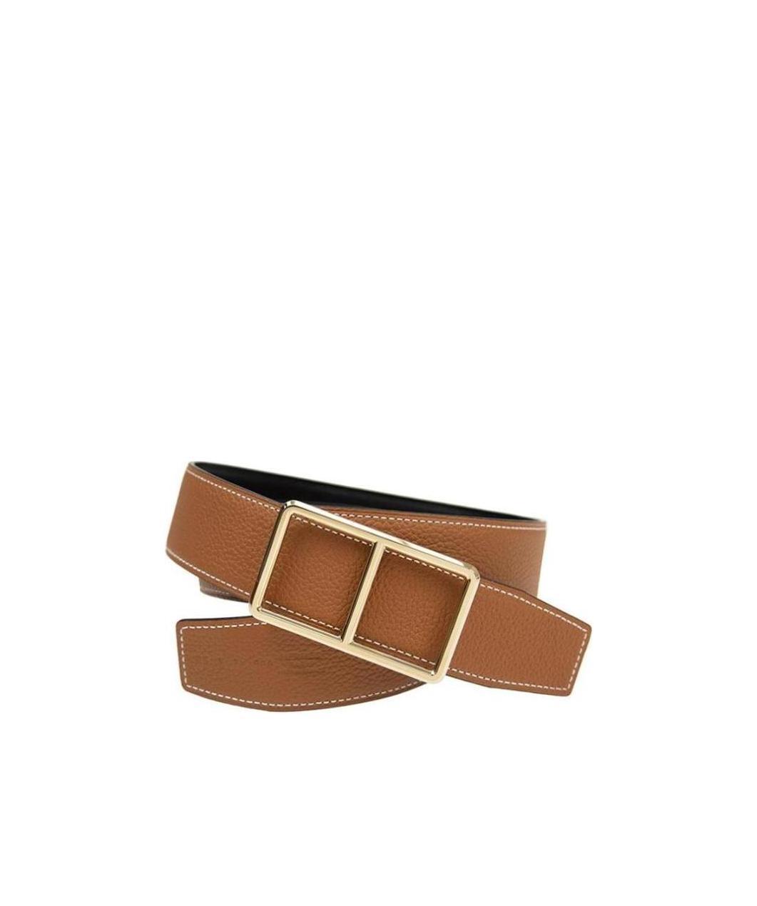 Pre-owned Hermes Logo Details Belt In Brown