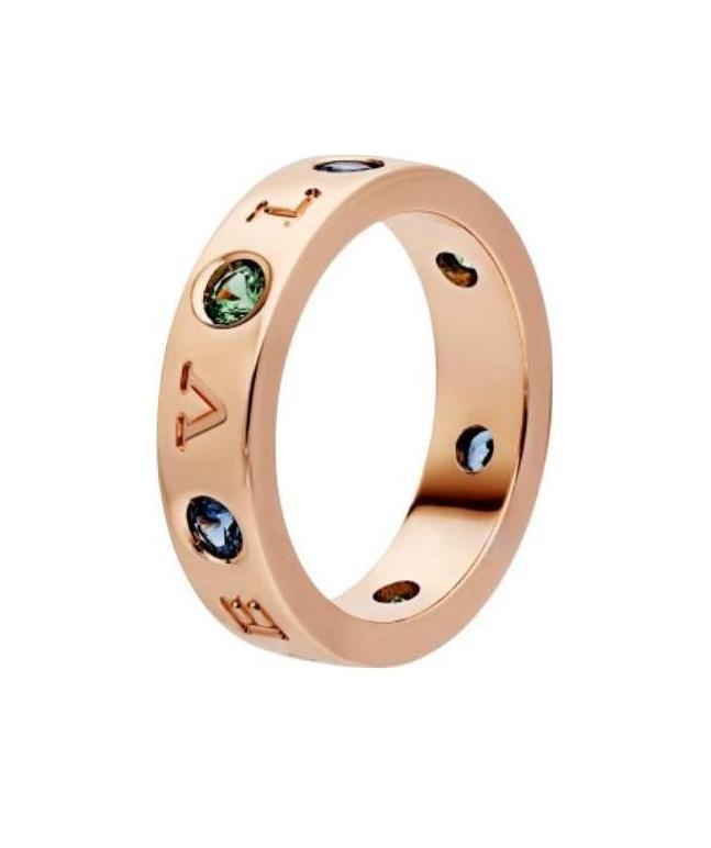Bvlgari Logo Ring In Yellow