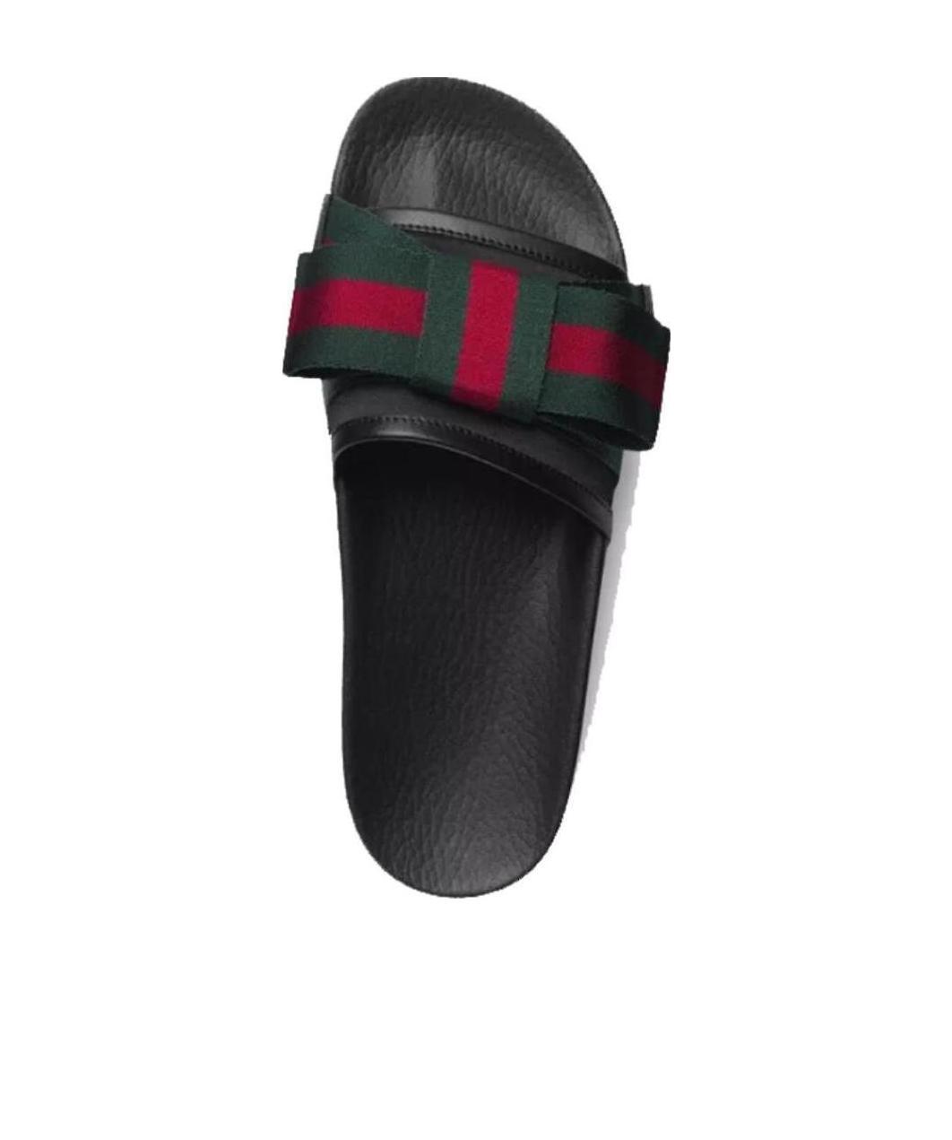 Gucci Horizontal Striped Bow Cold Drag In Black