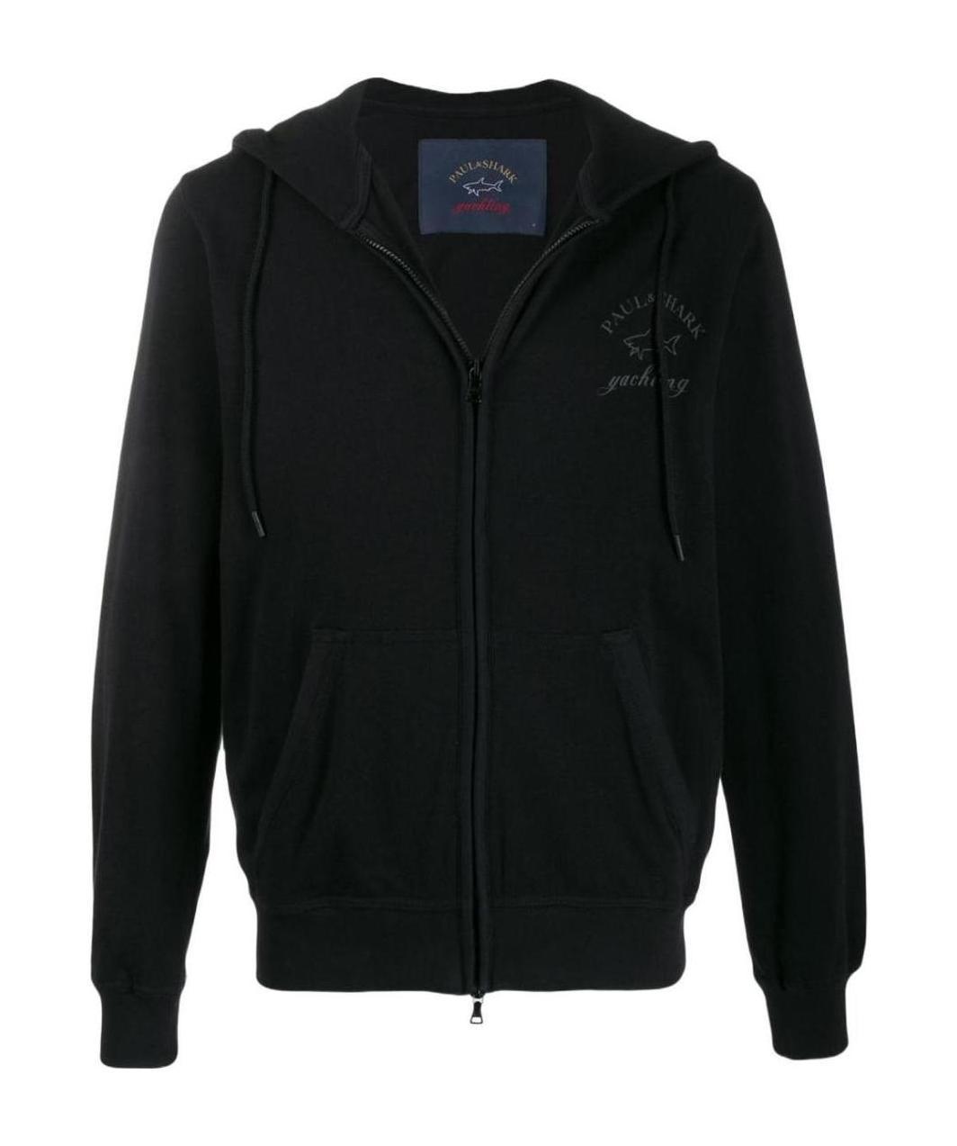 Paul & Shark Logo Print Hoodie In Black