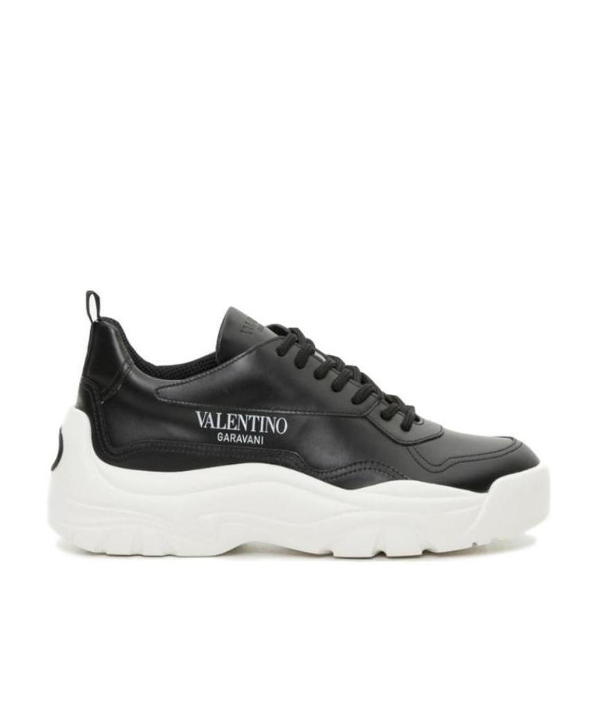 Valentino Go Logo Sneakers In Black