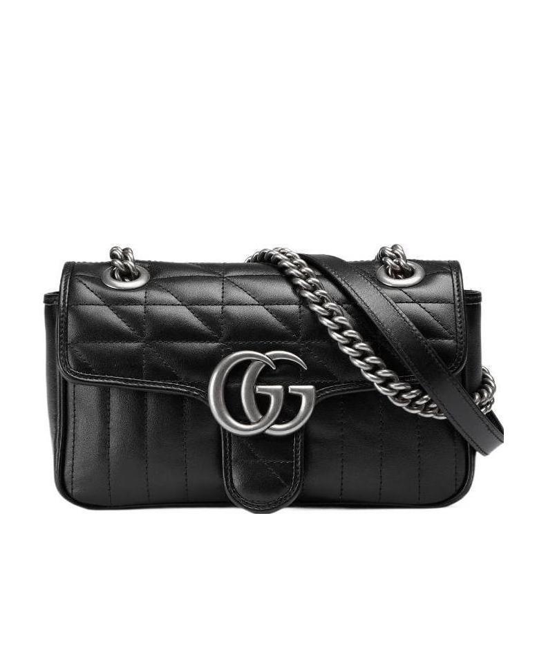 Gucci Mini Gg Marmont Matelassé Shoulder Bag In Black