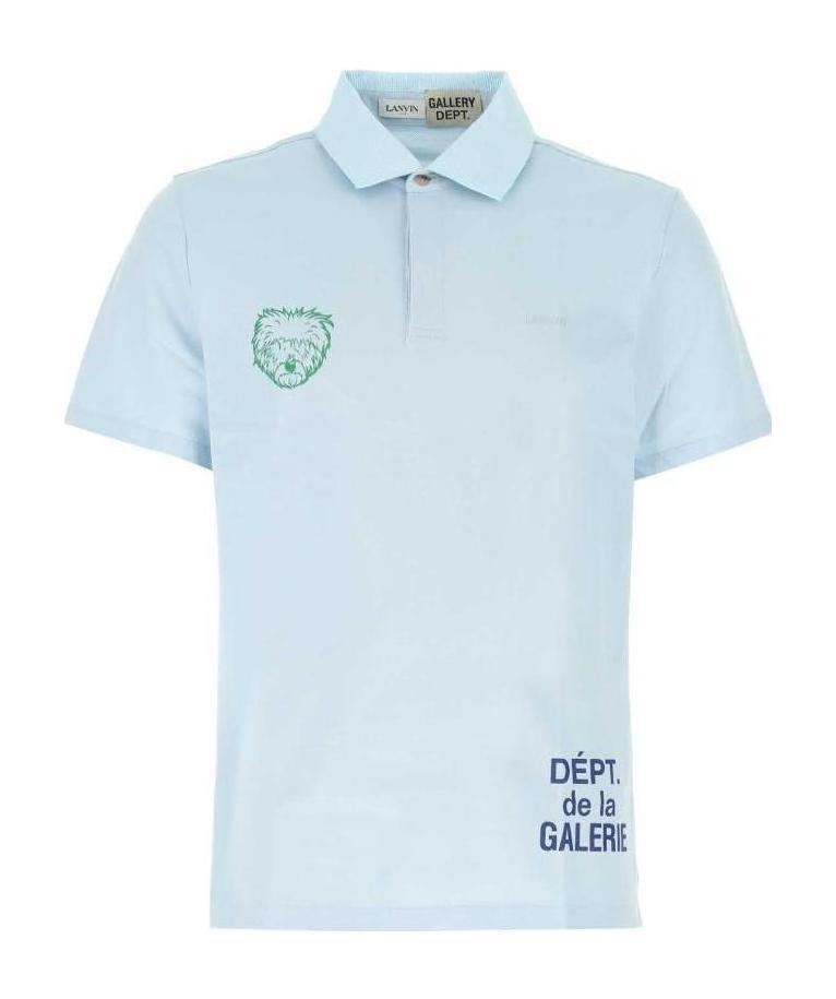 Lanvin X Gallery Dept. Cotton Polo Shirt In Blue