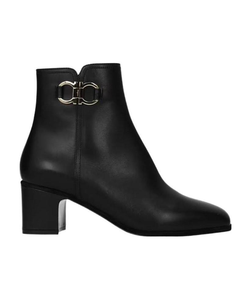 Shop Ferragamo Cassaro Series Short Boots In Black