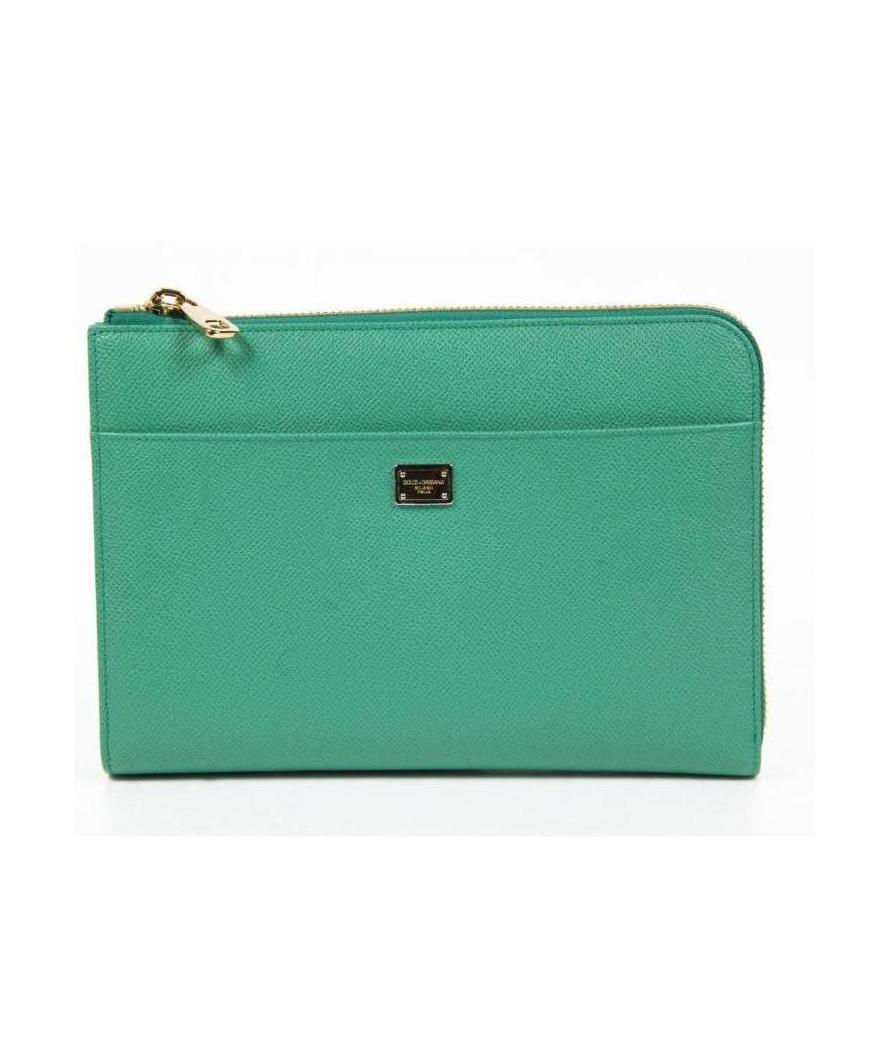 Dolce & Gabbana Logo Details Clutch In Green