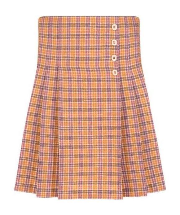 Gucci Check Pattern Skirt In Multicolor