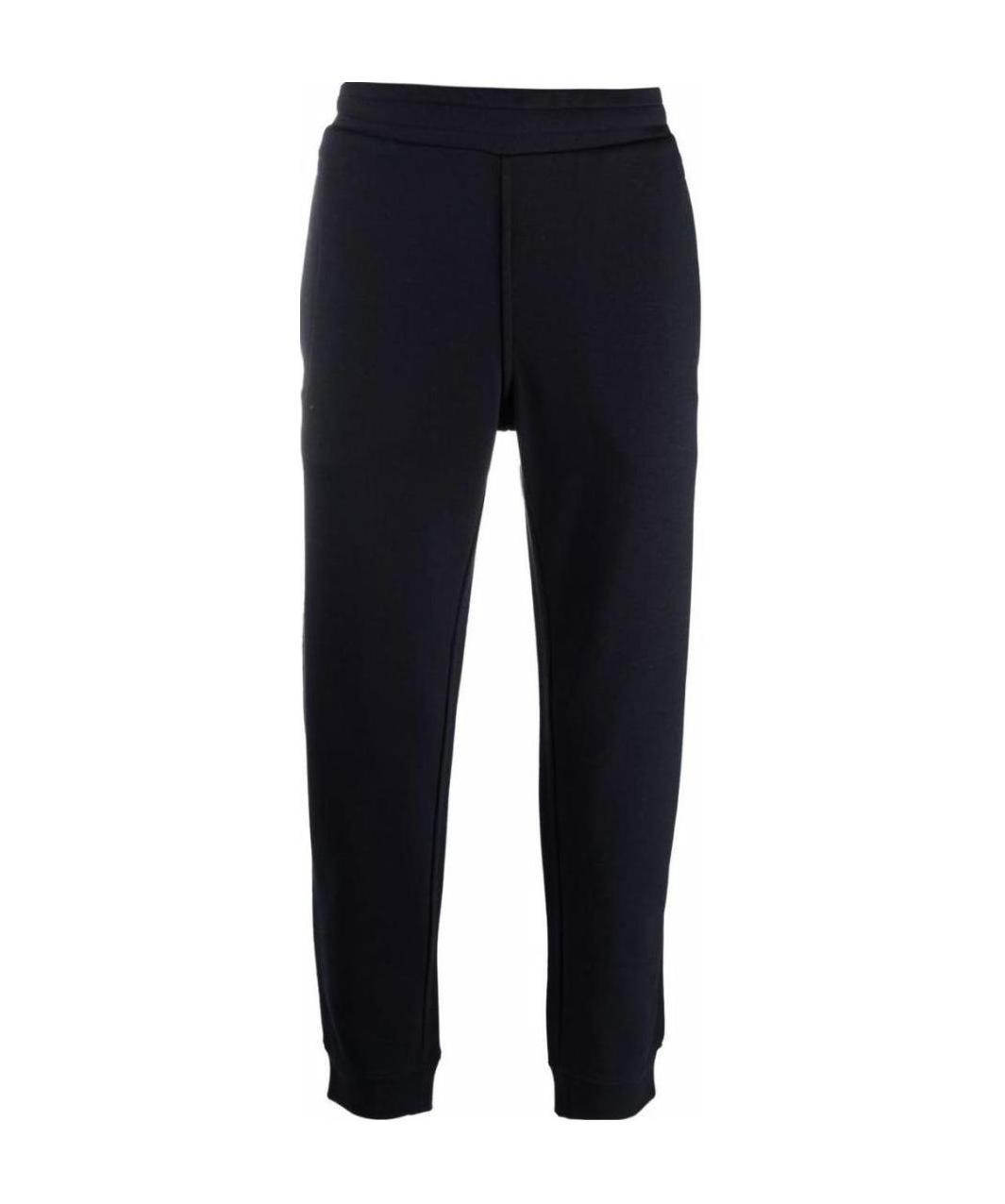 Emporio Armani Logo-embroidered Stretch-cotton Track Pants In Black