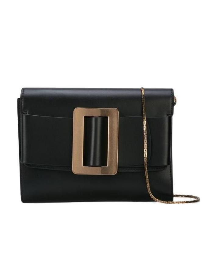 Boyy Buckle Travel Case Leather Crossbody Bag In Black