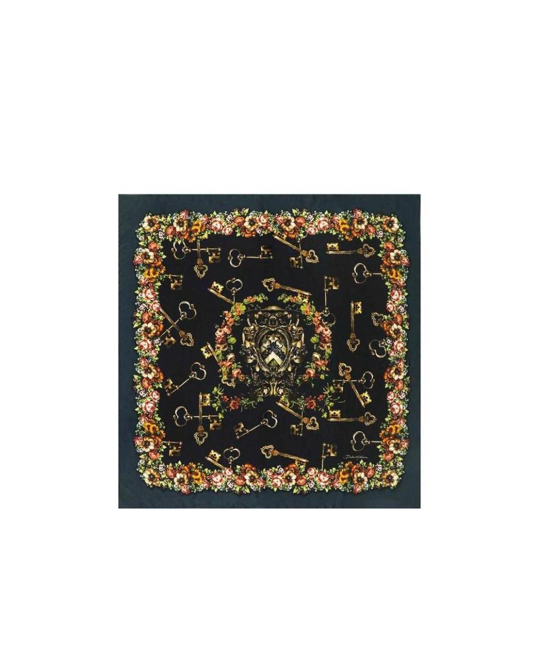 Dolce & Gabbana Silk Printed Scarf In Black
