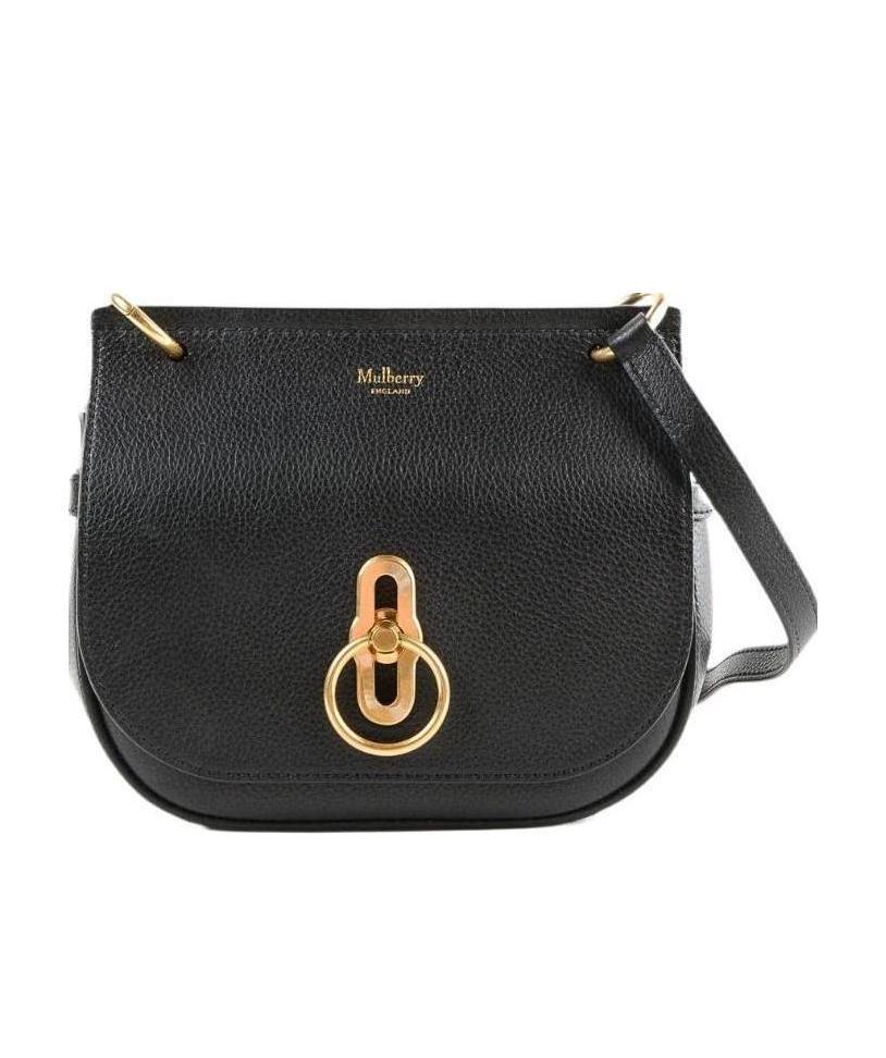 MULBERRY BLACK LOGO SHOULDER BAG