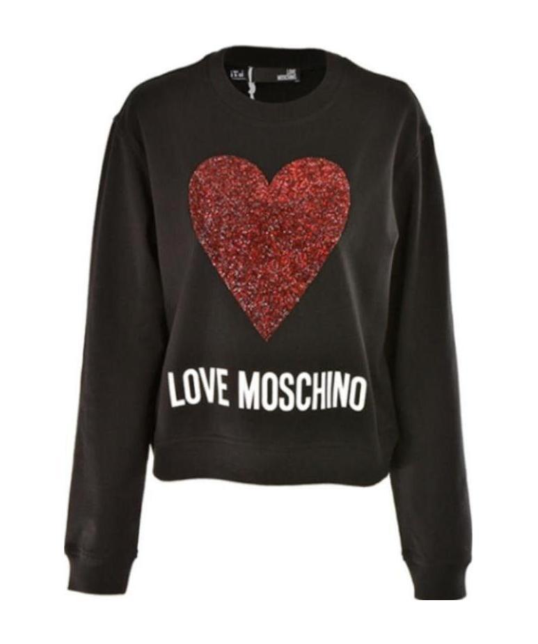 Moschino Hot Drill Love Stretch Sweater In Black
