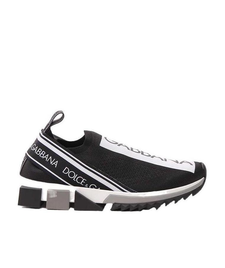 Dolce & Gabbana Sorrento Logo-print Mesh Sneakers In Black