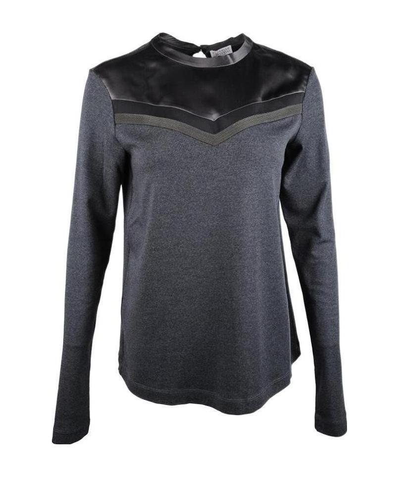 Brunello Cucinelli Spliced Long-sleeved T-shirt In Black