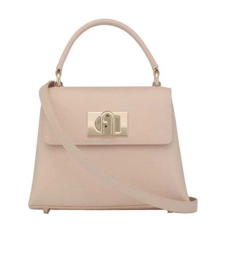 Furla 1927 Leather Tote Bag In Nude
