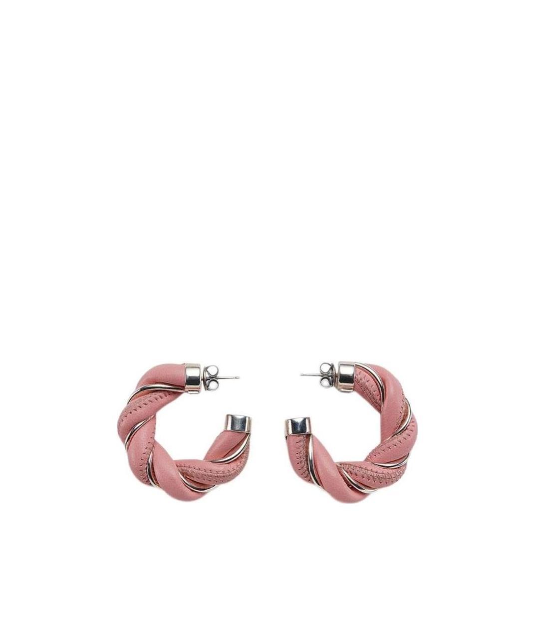 Bottega Veneta Twisted Hoop Earrings In Pink