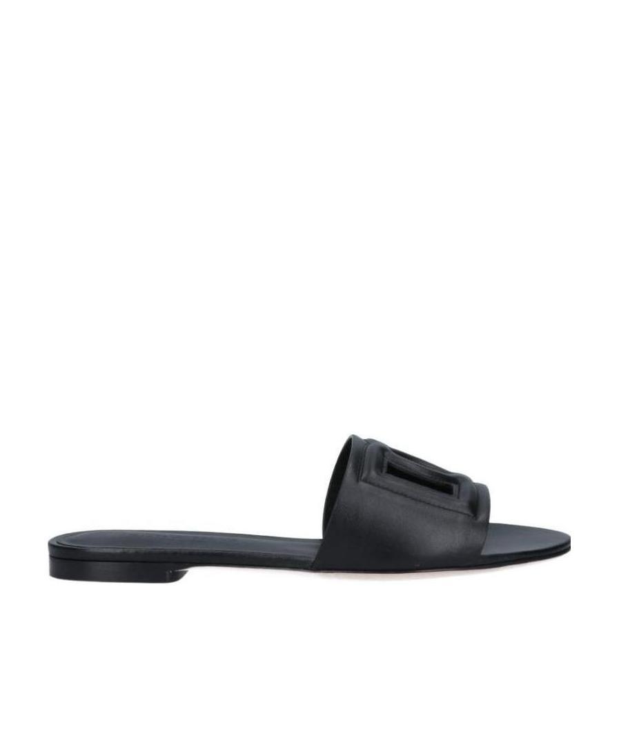 Shop Dolce & Gabbana Dg Millennials Logo Slides In Black