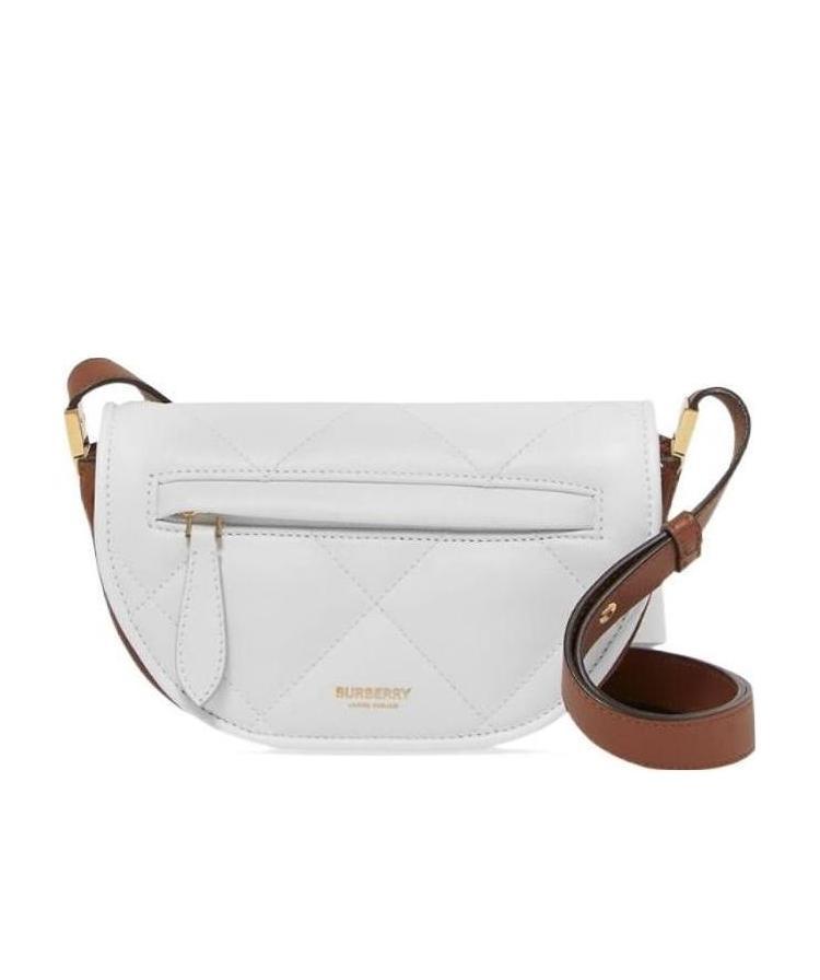 Burberry Mini Quilted Olympia Bag In White