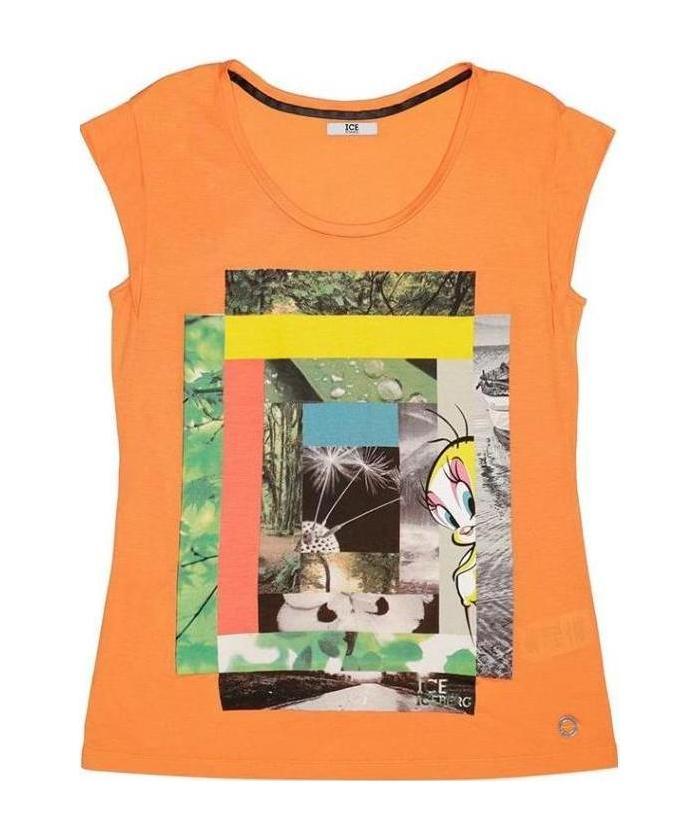 Shop Iceberg Round-necked Logo T-shirt In Orange