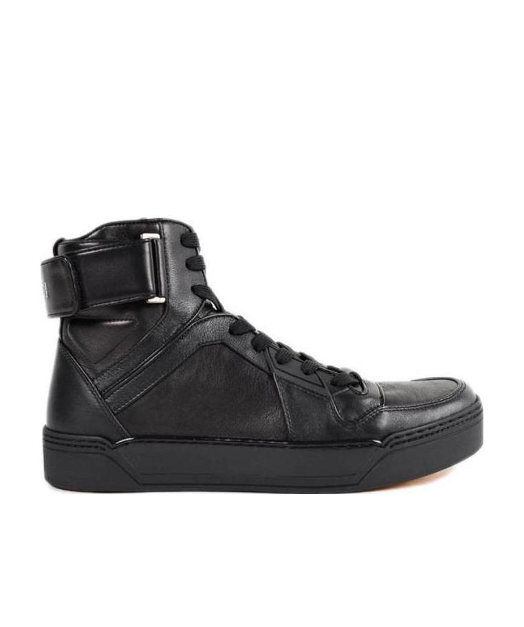 GUCCI BLACK HIGH-TOP CASUAL SNEAKERS