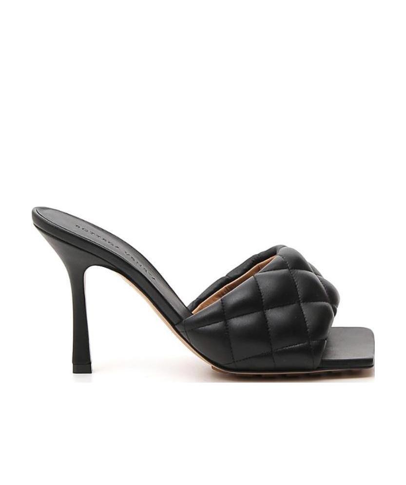 Bottega Veneta 90mm Padded Quilted Leather Sandals In Black