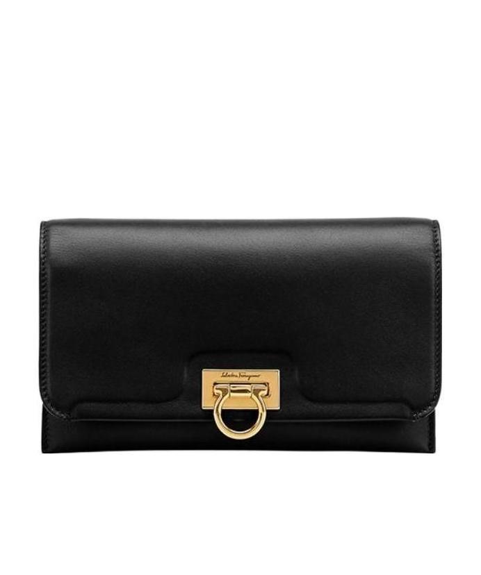 Ferragamo Gancini Mini Shoulder Bag In Black