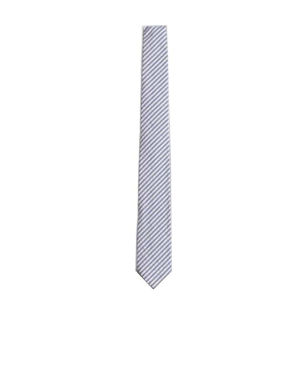 Thom Browne Seersucker Stripe Tie In White