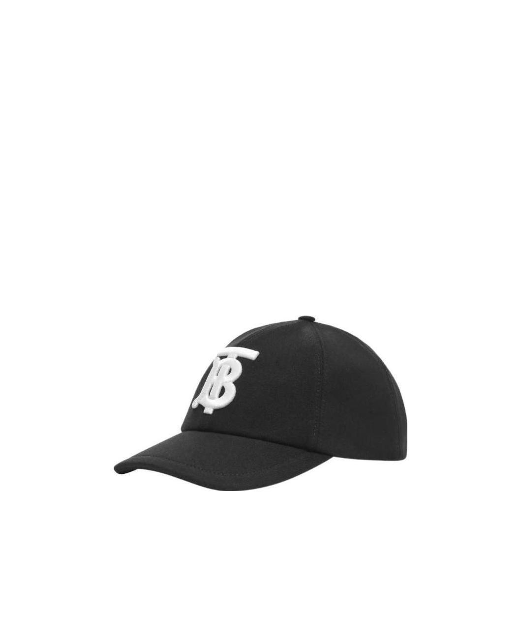Burberry Monogram Embroidered Baseball Cap In Black