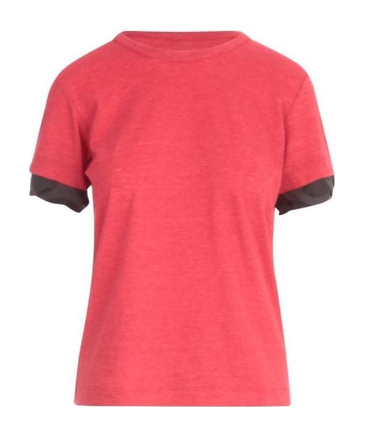 Y's Sleeve-insert Crew-neck T-shirt In Red