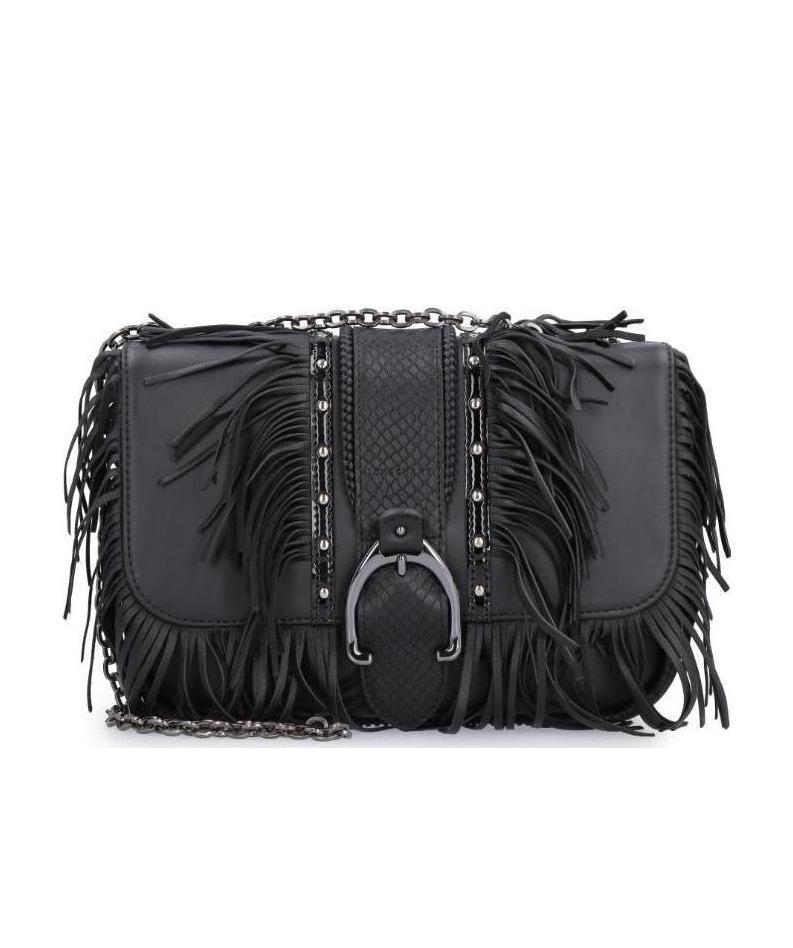 Longchamp Flip Shoulder Bag In Black