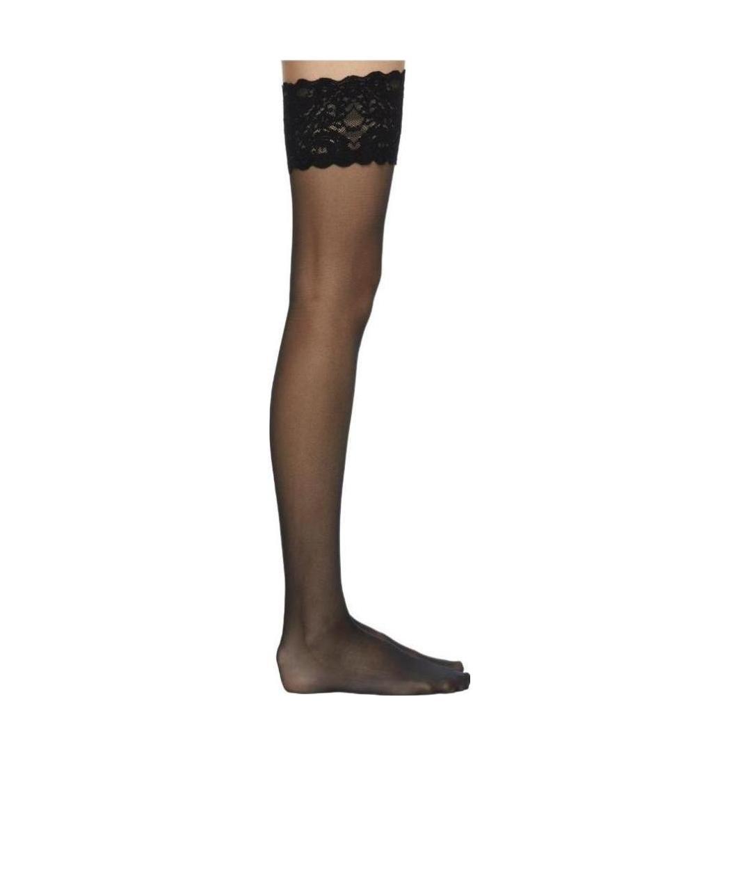 WOLFORD BLACK LOGO STOCKINGS