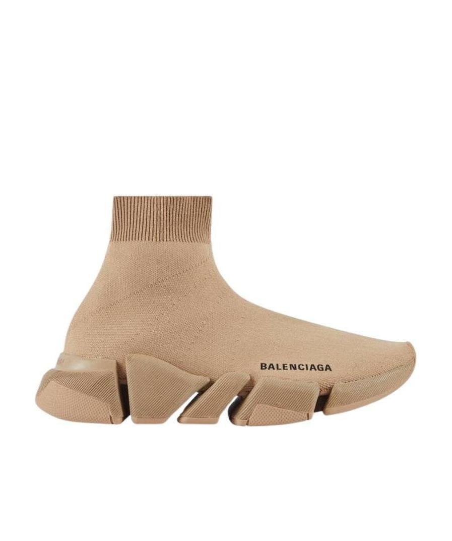 Balenciaga 30mm Speed Recycled Knit Sneakers In Nude