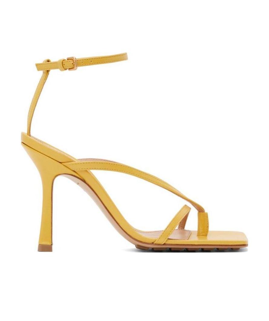 Bottega Veneta Yellow Stretch Heeled Sandals In Yellow