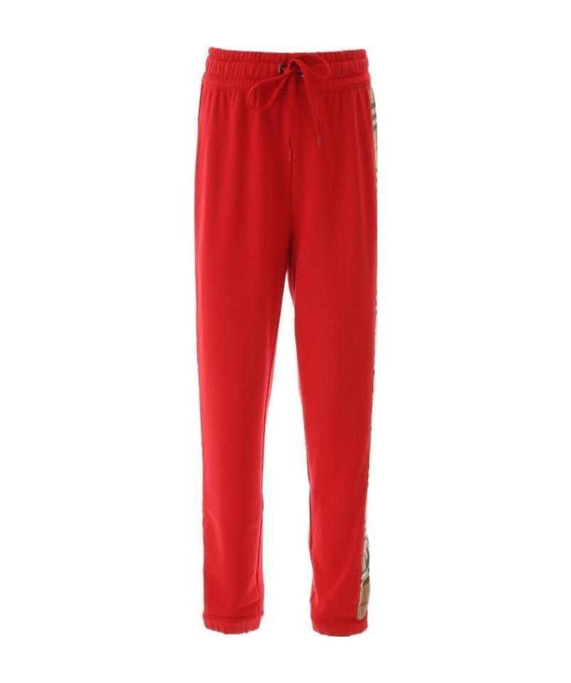Shop Burberry Vintage Check Panel Track Pants In Red