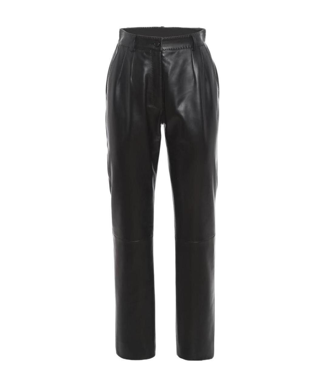 Dolce & Gabbana Dart-detailing Leather Trousers In Black