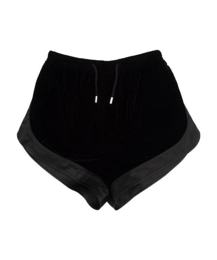 Saint Laurent Panelled Drawstring Mini Shorts In Black