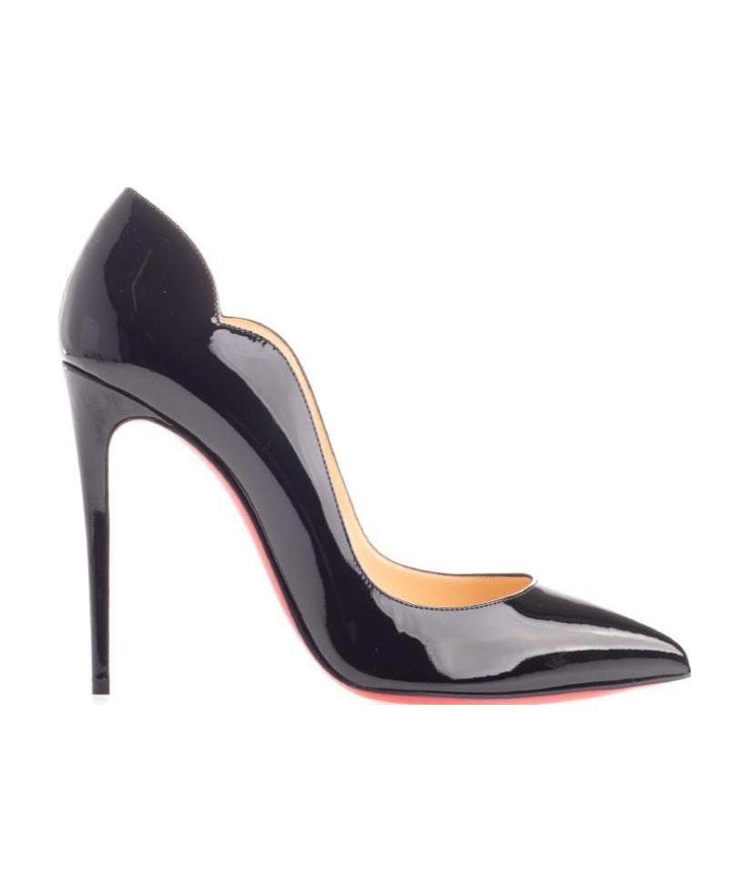 Christian Louboutin Hot Chick Black Patent Leather Pumps In Black