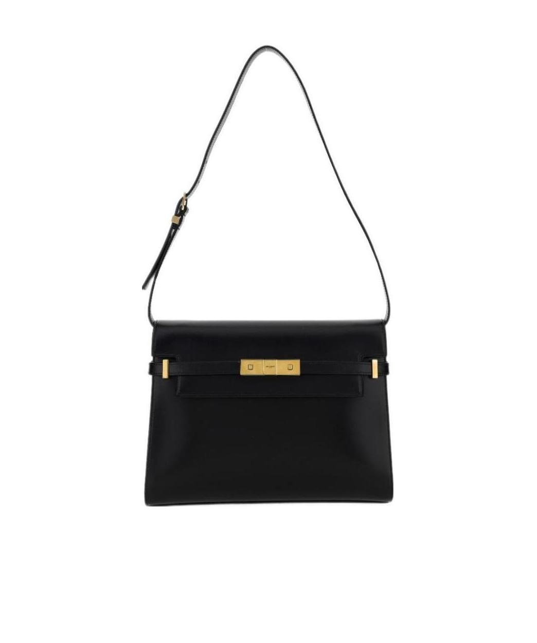 Saint Laurent Manhattan Leather Shoulder Bag In Black