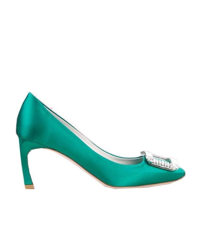 ROGER VIVIER TROMPETTE CRYSTAL DIAMOND-BUTTON HEELS