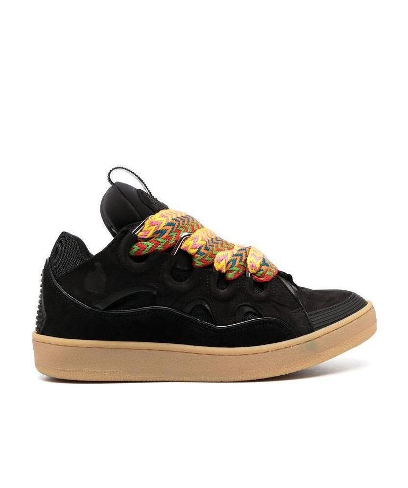 Shop Lanvin Zigzag Lace-up Sneakers In Black