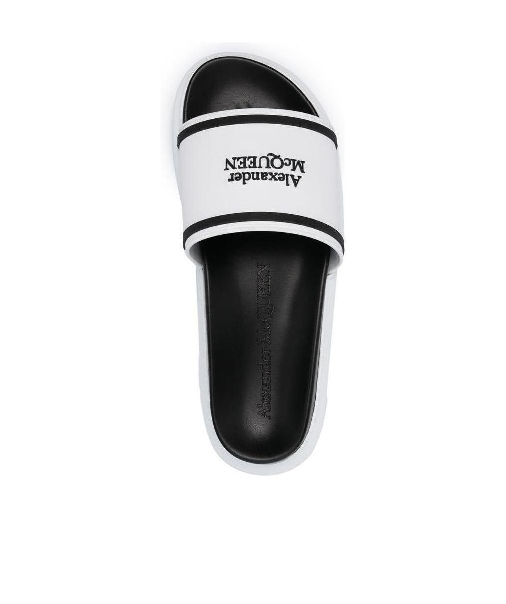 Alexander Mcqueen Debossed Logo Slides In Black