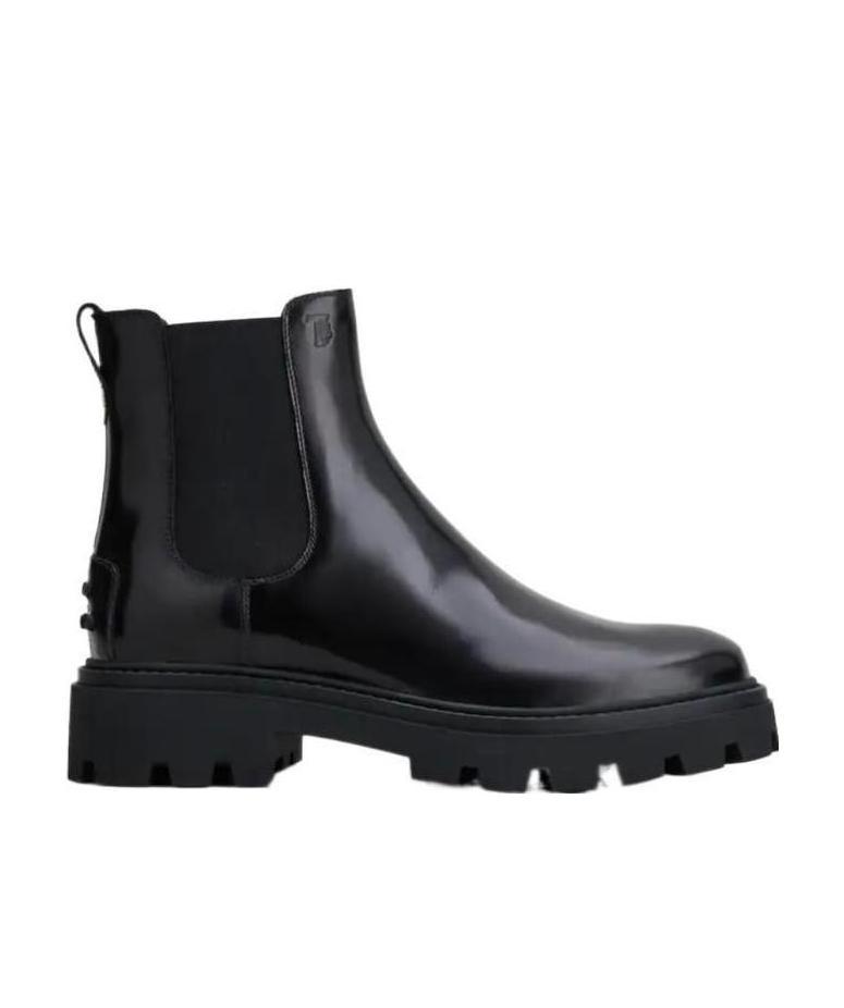 Tod's Logo-embossed Chelsea Boots In Black Leather In Black