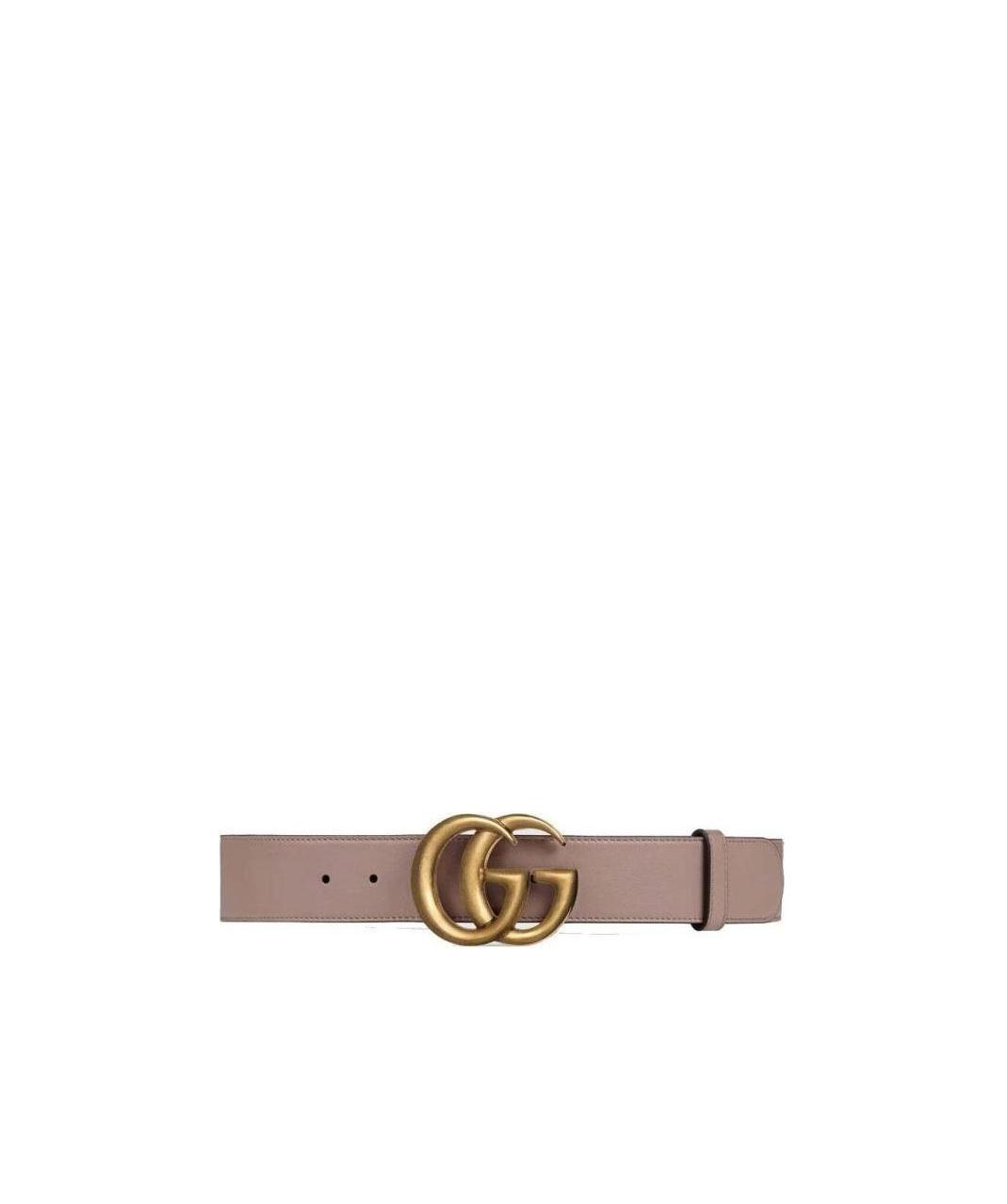 Gucci Leather Belt With Double G Buckle In Pink