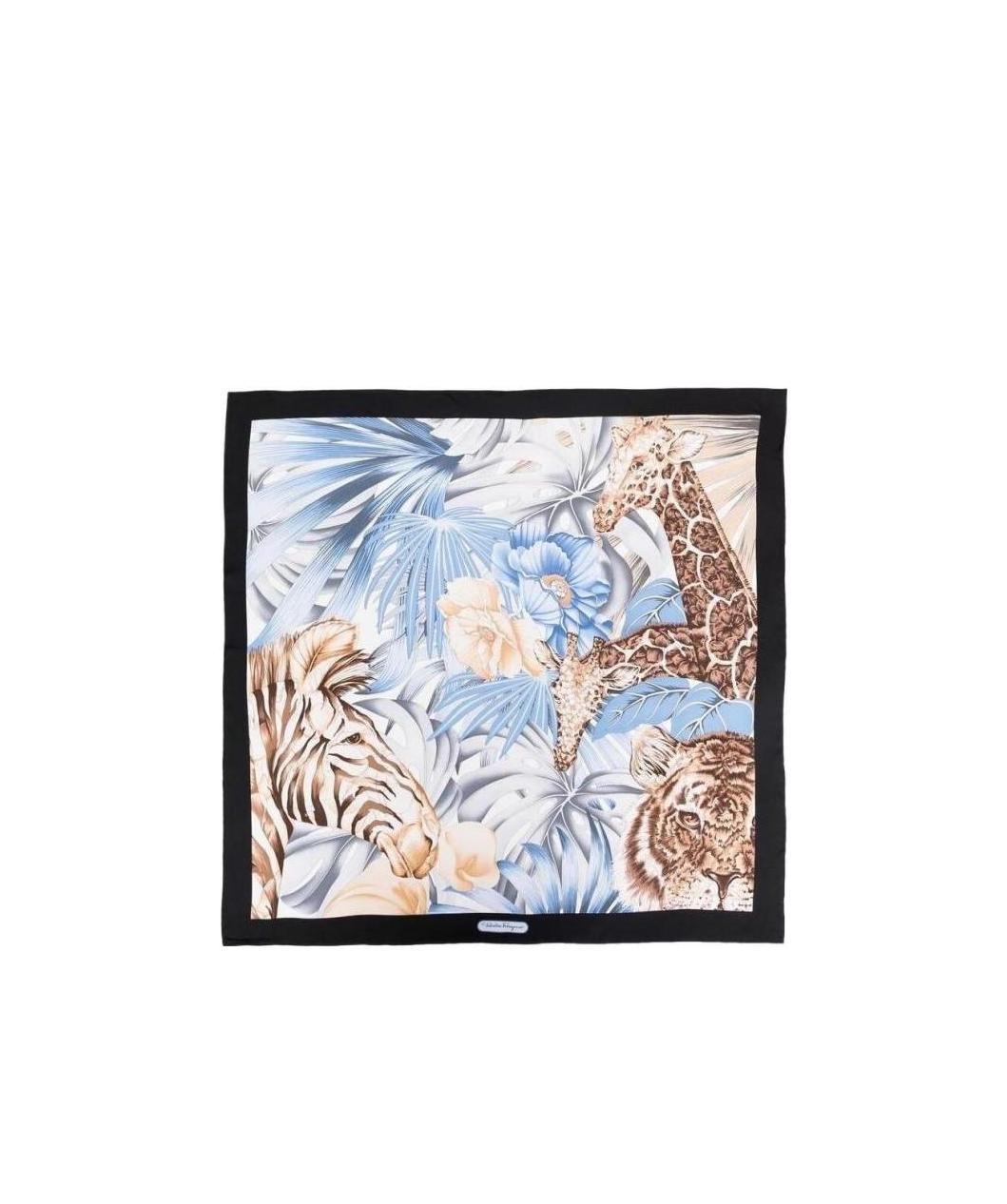 Ferragamo Animal-print Silk Scarf In Multi