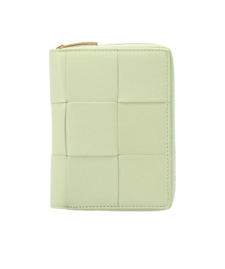 Bottega Veneta Intrecciato Leather Wallet In Green