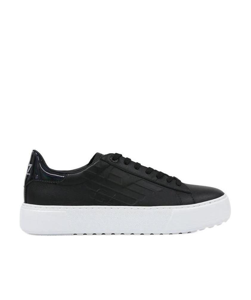 Ea7 Logo Strapped Casual Sneakers In White