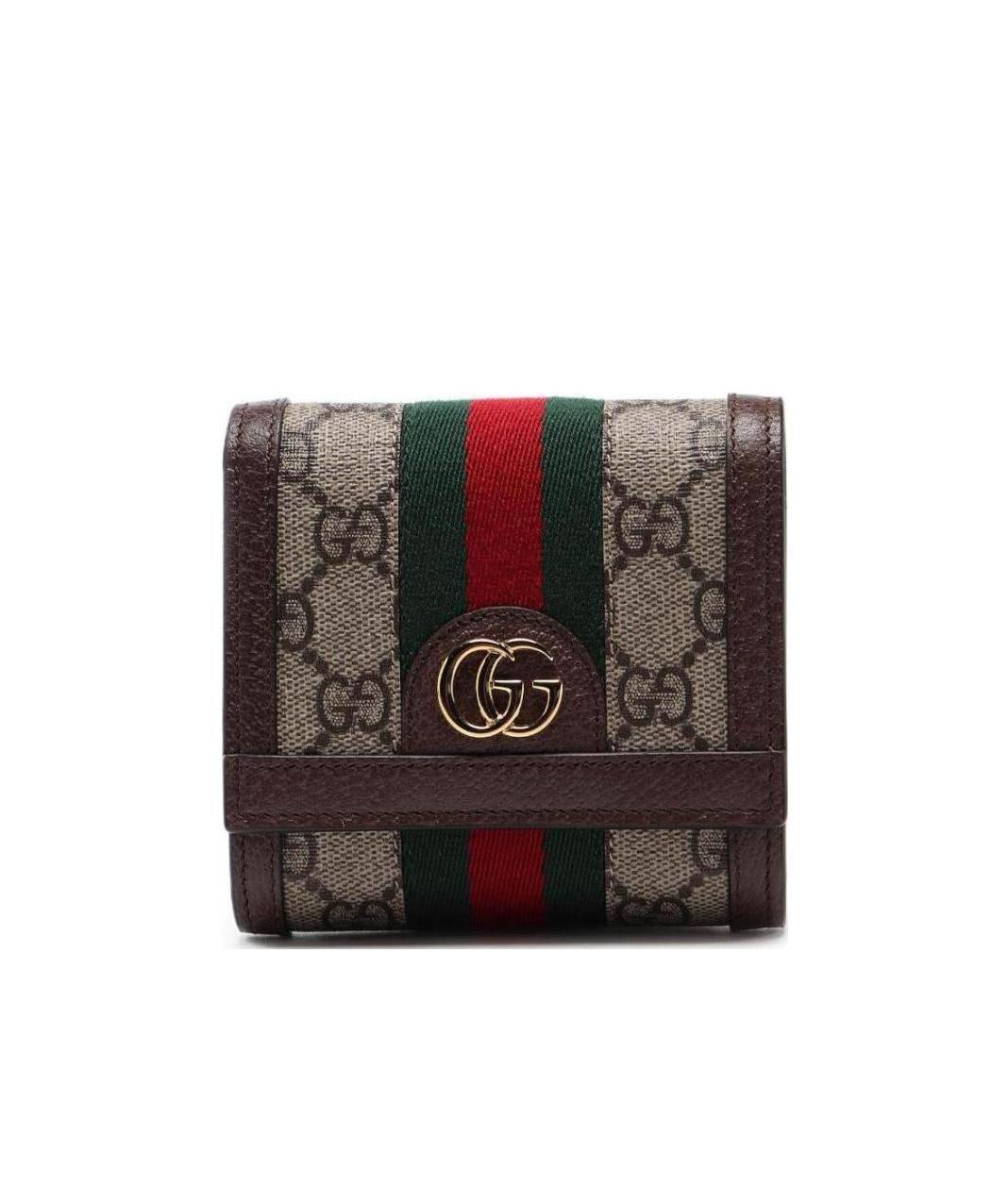 Gucci Ophidia Gg French Flap Wallet In Green